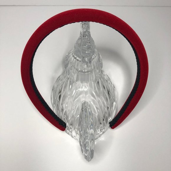 Vintage Red Velvet Head Band Retro Quiet Luxury Classic - Picture 4 of 7